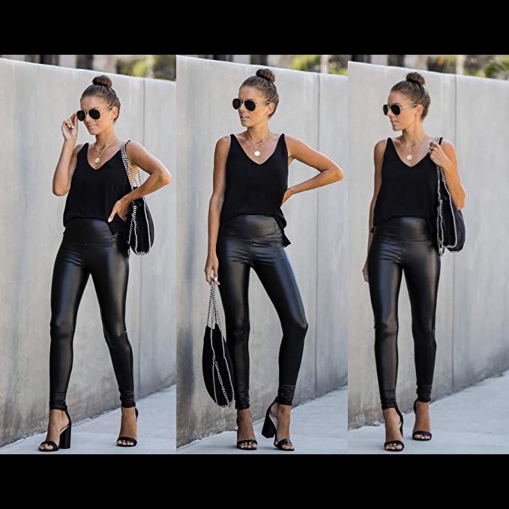 LAST PAIR🌟High waist faux leather leggings - Picture 2 of 6